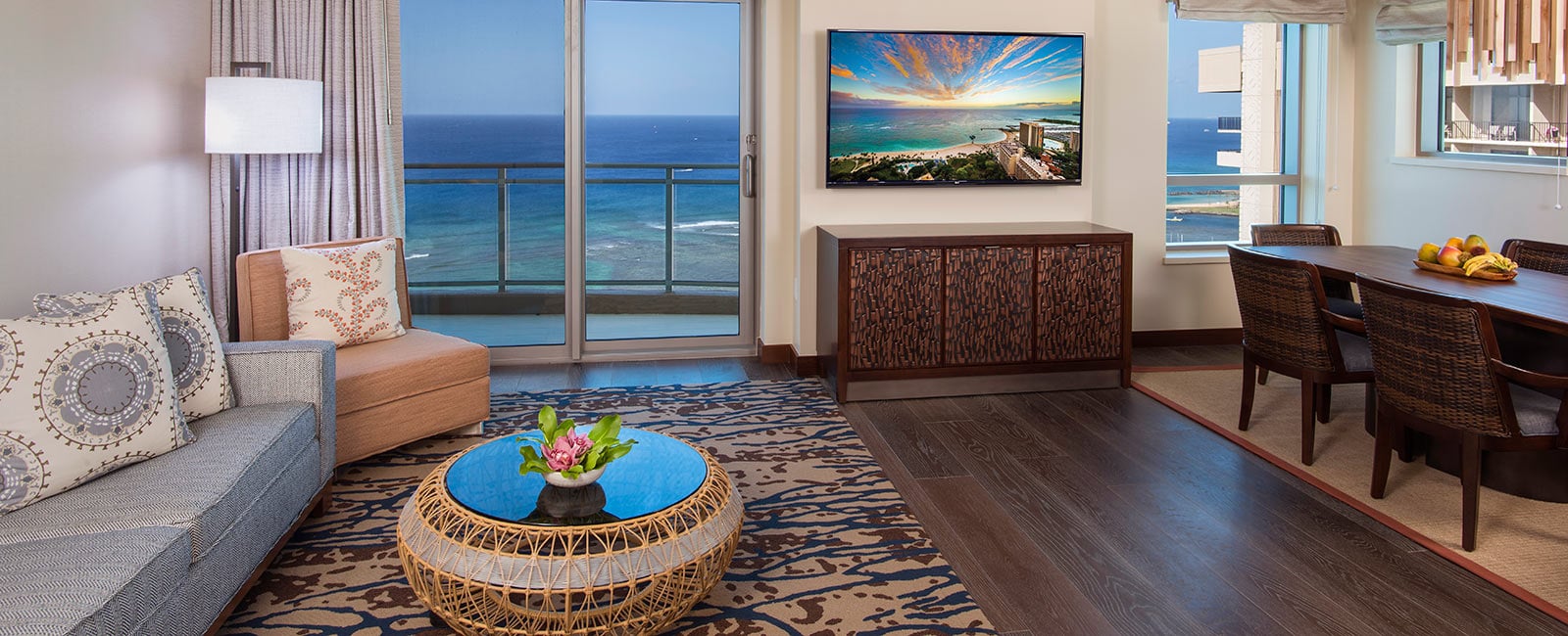 Living Area at Grand Waikikian Resort in Honolulu, Hawaii