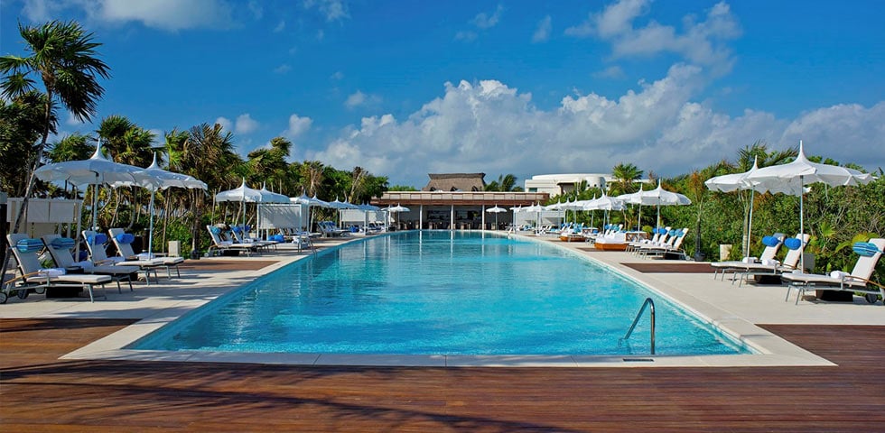 The Exterior of the Grand Luxxe at Vidanta Riviera Maya in Mexico