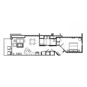 One-Bedroom Floor Plan at Ocean 22 in Myrtle Beach, South Carolina