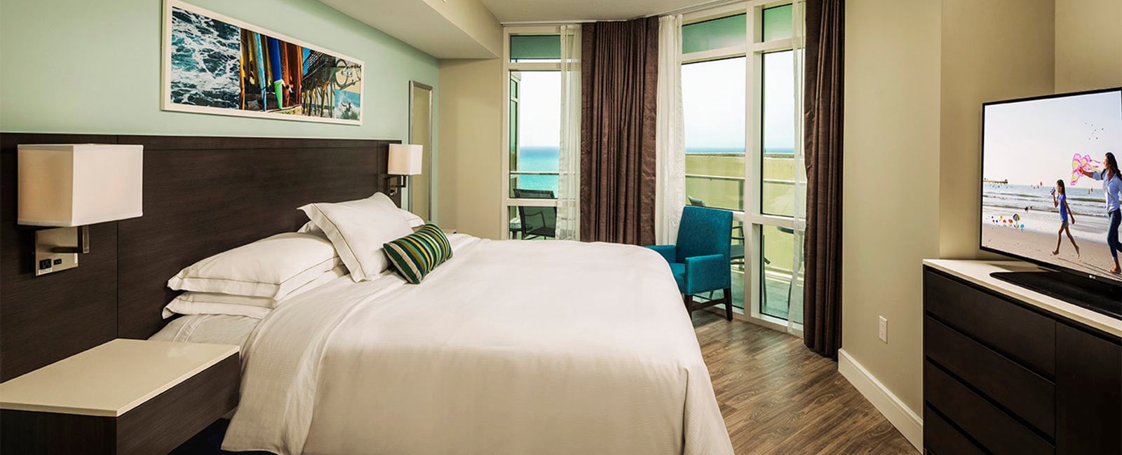 Bedroom at Ocean 22 in Myrtle Beach, South Carolina