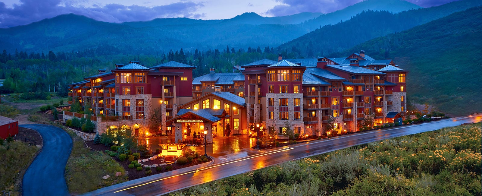 Exterior of Sunrise Lodge in Park City, Utah